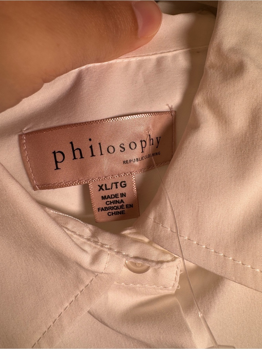 Philosophy Republic Clothing White Oversized Button-Up Shirt XL Pocket - Picture 4 of 8